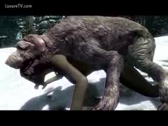Big rugged dog wrecking the ass of gay beastie gal